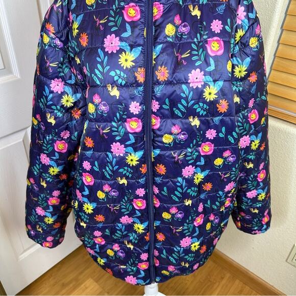 NWOT Disney Parks Alice In Wonderland Flower Reversible Puffer Jacket. - Picture 4 of 16
